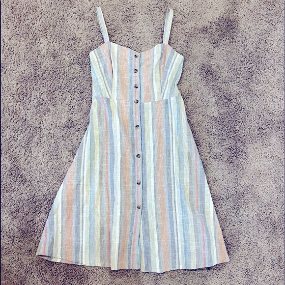 Striped Womens Knee Length Dress - Picture 1 of 1